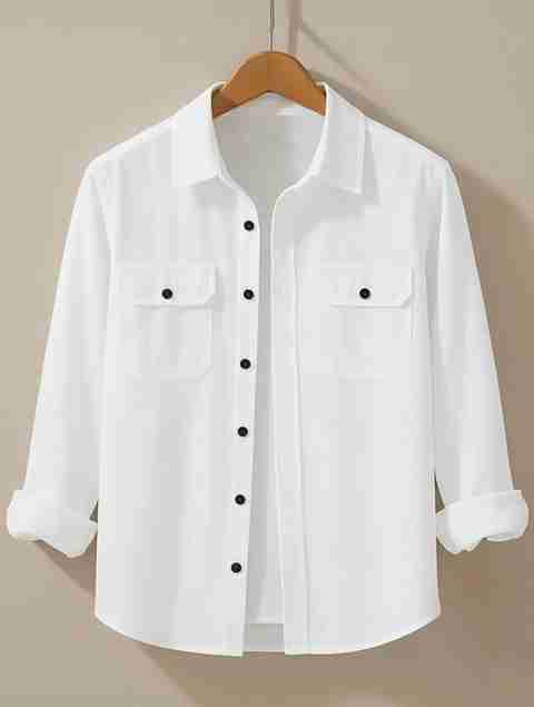 spela Men Regular Fit Solid Button Down Collar Casual Shirt - Image 5