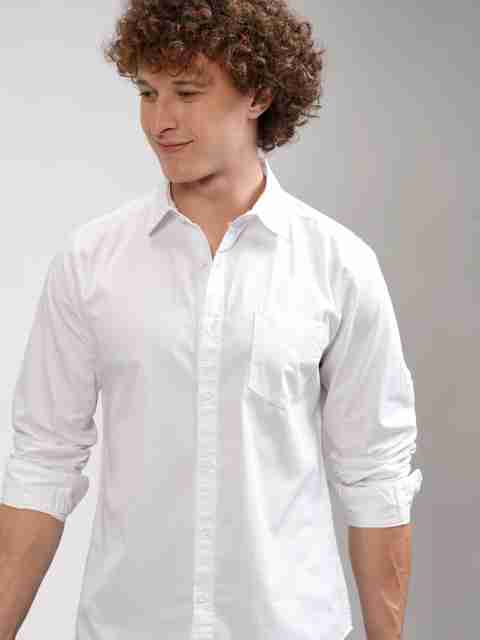 HIGHLANDER Men Slim Fit Solid Spread Collar Casual Shirt - Image 3