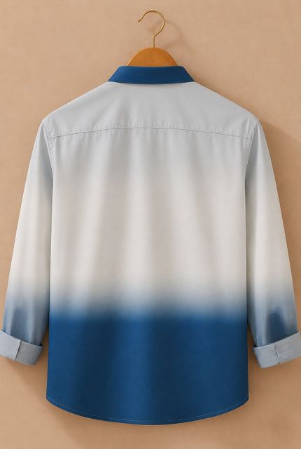 iCome Men Regular Fit Dyed/Ombre Spread Collar Casual Shirt - Image 3