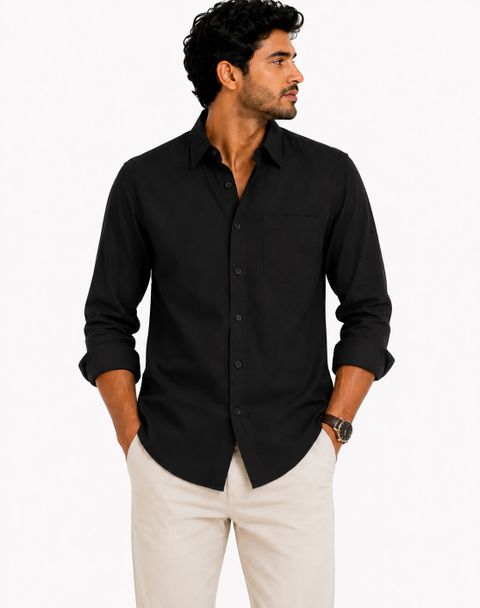 GLOREN Men Regular Fit Solid Spread Collar Casual Shirt (Pack of 2) - Image 6