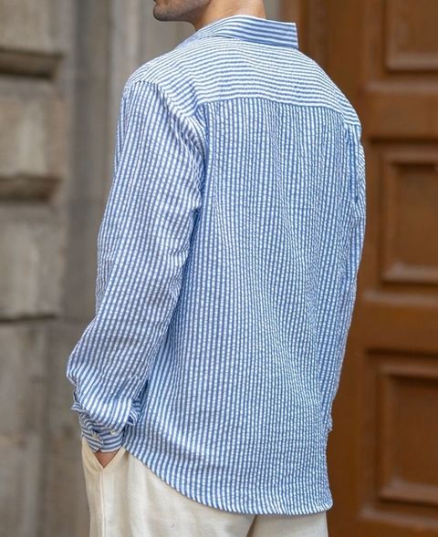 KAJARU Men Regular Fit Striped Spread Collar Casual Shirt - Image 6