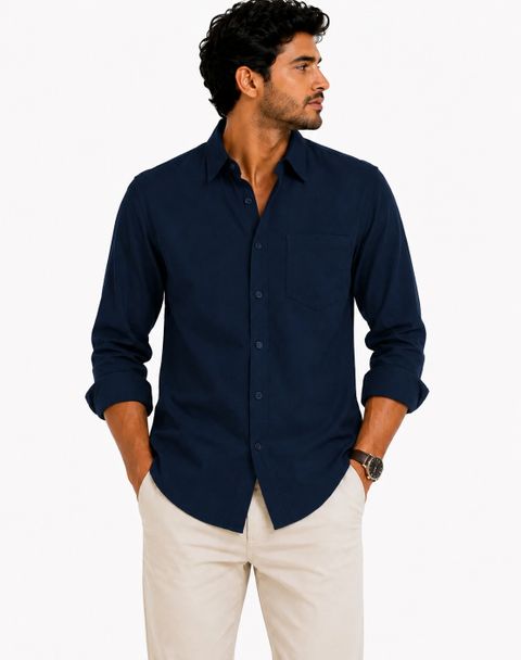 GLOREN Men Regular Fit Solid Spread Collar Casual Shirt (Pack of 2) - Image 8