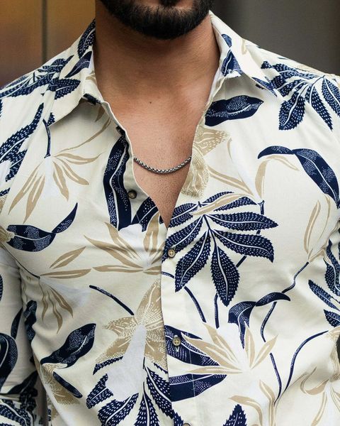 Prinza Men Regular Fit Printed Cut Away Collar Casual Shirt - Image 7