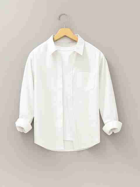 MORLY Men Regular Fit Solid Spread Collar Casual Shirt - Image 5