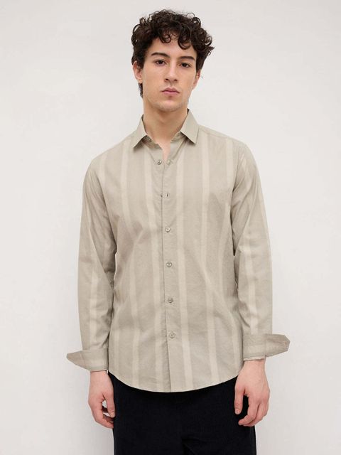 VASTRADO Men Regular Fit Self Design Cut Away Collar Casual Shirt - Image 8