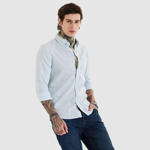 Snitch Men Slim Fit Solid Button Down Collar Casual Shirt - Image 4