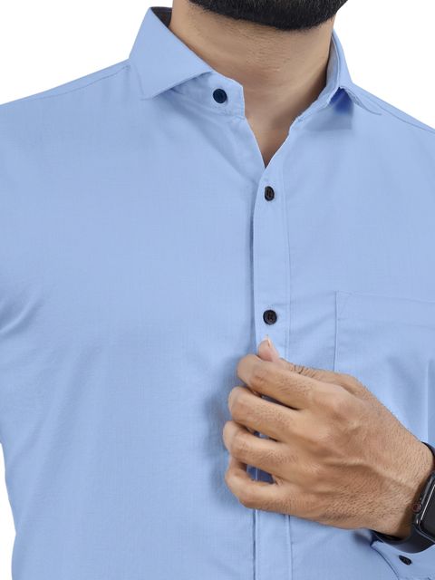 NIVICK Men Regular Fit Solid Spread Collar Formal Shirt - Image 8