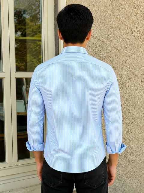 sti Men Regular Fit Striped Spread Collar Casual Shirt - Image 5