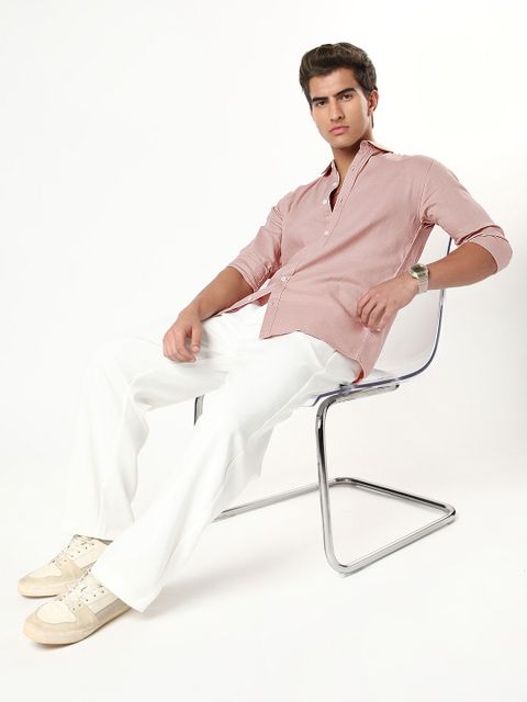 Urbano Fashion Men Relaxed Fit Solid Spread Collar Casual Shirt - Image 8