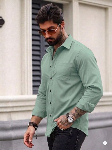 METRONAUT Men Regular Fit Solid Spread Collar Casual Shirt - Image 5