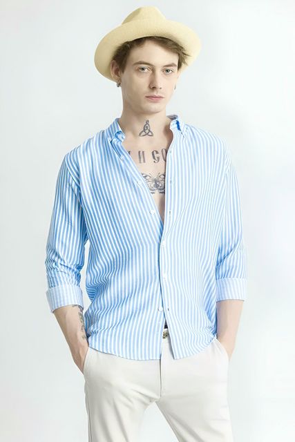 RODEIZ Men Slim Fit Striped Casual Shirt - Image 7