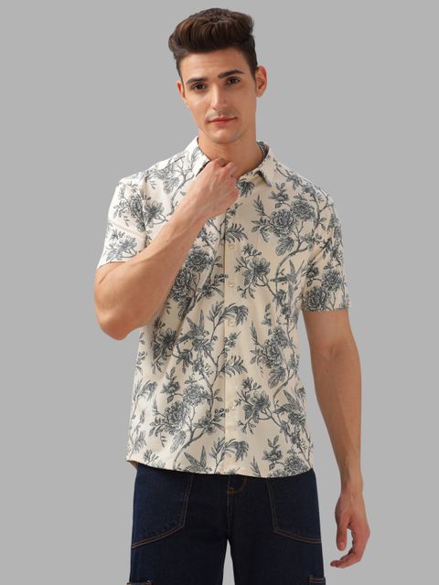 Bullmer Men Regular Fit Printed Button Down Collar Casual Shirt - Image 8
