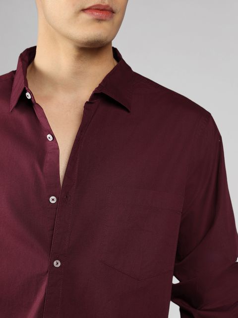 Dennis Lingo Men Slim Fit Solid Spread Collar Casual Shirt - Image 8