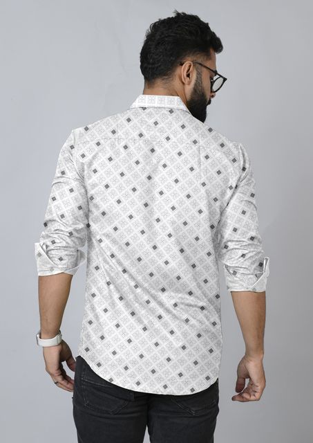 LAXMITRENDS Men Regular Fit Printed Cut Away Collar Casual Shirt - Image 7