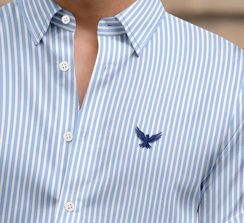 KAJARU Men Regular Fit Striped Spread Collar Casual Shirt - Image 7