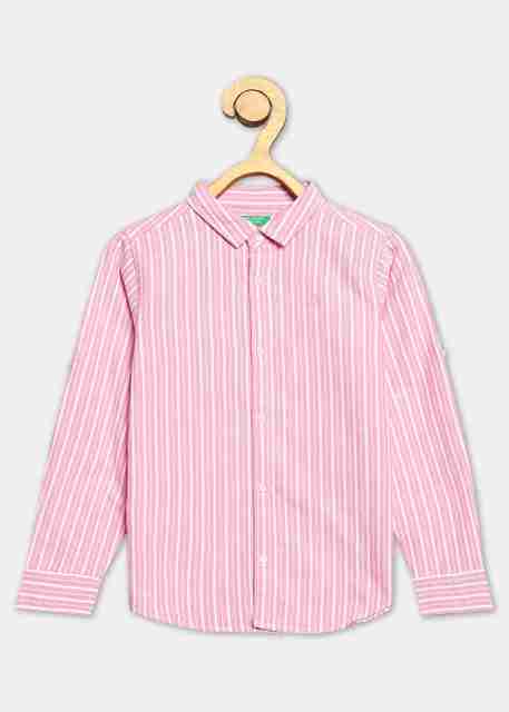 United Colors of Benetton Boys Regular Fit Striped Casual Shirt - Image 5