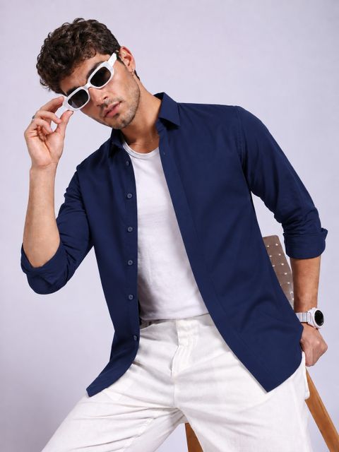 Clothisto Men Regular Fit Solid Spread Collar Casual Shirt - Image 8