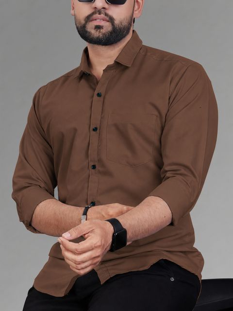 COMBRAIDED Men Regular Fit Solid Spread Collar Casual Shirt - Image 6