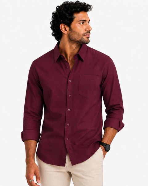 youth first Men Regular Fit Solid Spread Collar Casual Shirt - Image 6