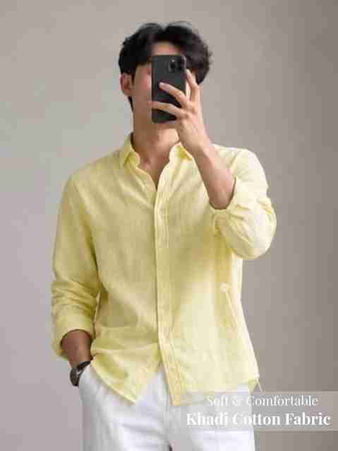 SALAVA Men Regular Fit Solid Spread Collar Casual Shirt - Image 5