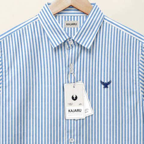 KAJARU Men Regular Fit Striped Spread Collar Casual Shirt - Image 8