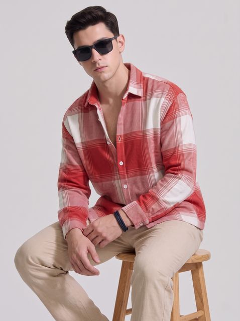 MOONXS Men Boxy Fit Checkered Casual Shirt - Image 4