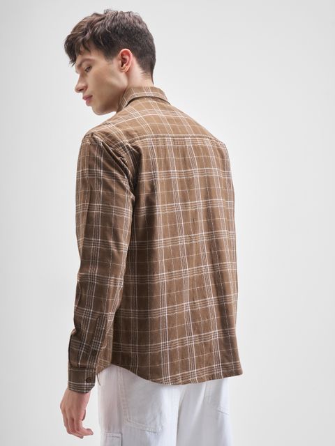 HIGHLANDER Men Relaxed Fit Checkered Casual Shirt - Image 3