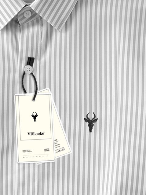 vdlooks Men Regular Fit Striped Spread Collar Casual Shirt - Image 7