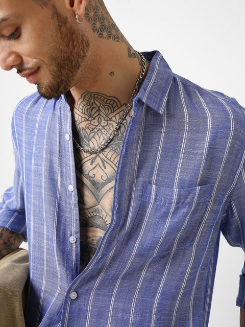 VASTRADO Men Regular Fit Striped Casual Shirt - Image 6