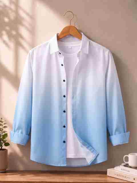 bollydolldesigner Men Regular Fit Dyed/Ombre Casual Shirt - Image 5