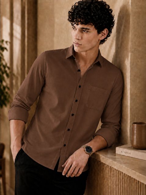 mozero Men Regular Fit Solid Spread Collar Casual Shirt (Pack of 2) - Image 8
