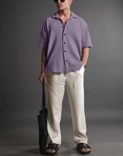 Hemline Men Regular Fit Self Design Casual Shirt - Image 5
