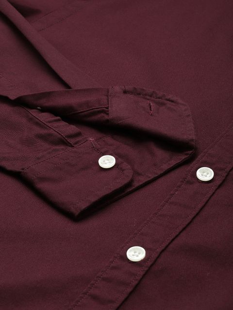 U.S. POLO ASSN. Men Slim Fit Solid Cut Away Collar Casual Shirt - Image 7