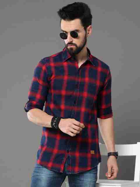 tallwalker Men Regular Fit Checkered Spread Collar Casual Shirt - Image 5