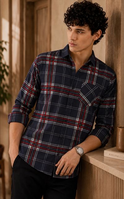 Radiance Creation Men Regular Fit Checkered Casual Shirt - Image 8