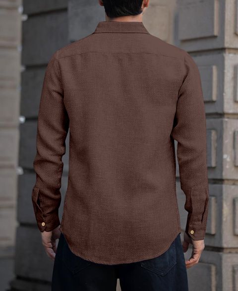 NexaFlair Men Solid Formal Brown Shirt - Buy NexaFlair Men Solid