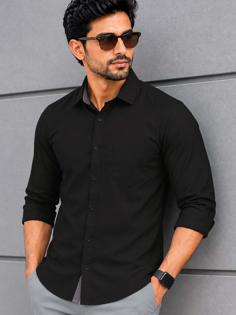 VeBNoR Men Regular Fit Solid Button Down Collar Formal Shirt - Image 7