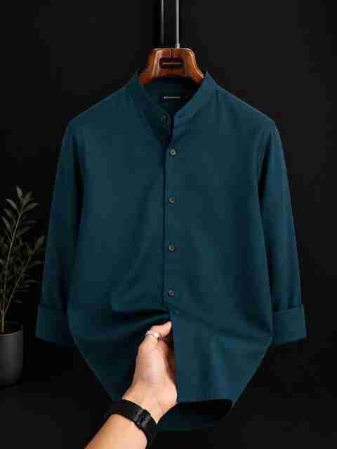 FUBAR Men Slim Fit Solid Mandarin Collar Casual Shirt - Image 4