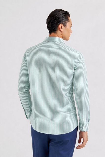 CAMBREEN Men Regular Fit Striped Spread Collar Casual Shirt - Image 5