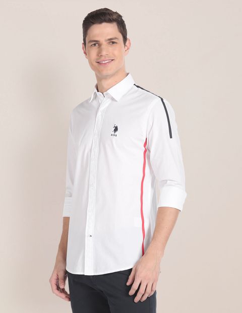 U.S. POLO ASSN. Men Regular Fit Solid Spread Collar Casual Shirt - Image 8