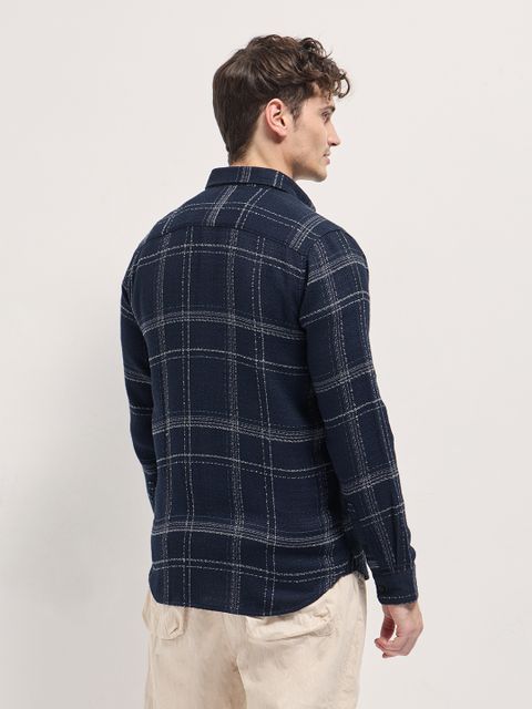 THE BEAR HOUSE Men Slim Fit Checkered Button Down Collar Casual Shirt - Image 6
