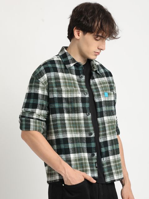 THE BEAR HOUSE Men Relaxed Fit Checkered Spread Collar Casual Shirt - Image 7