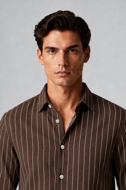 Mischief Monkey Men Regular Fit Striped Casual Shirt - Image 4