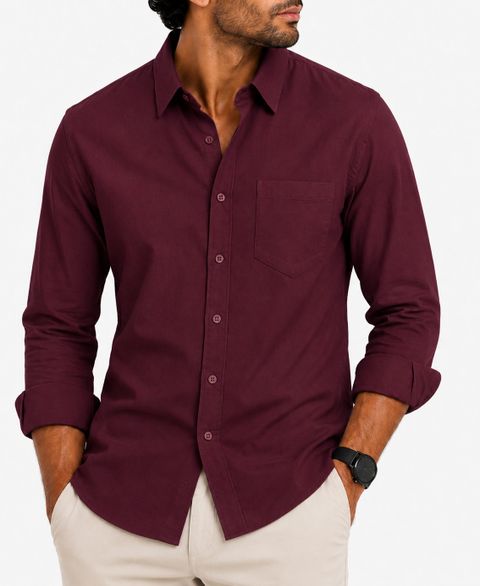 youth first Men Regular Fit Solid Spread Collar Casual Shirt - Image 8