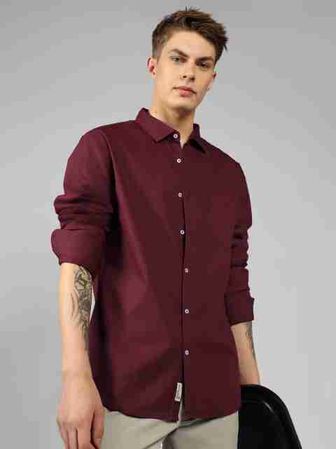 Dennis Lingo Men Slim Fit Solid Spread Collar Casual Shirt - Image 5