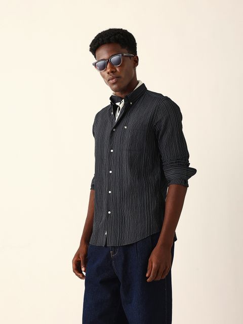 THE BEAR HOUSE Men Slim Fit Striped Casual Shirt - Image 7