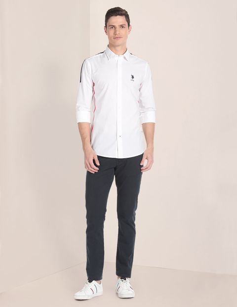 U.S. POLO ASSN. Men Regular Fit Solid Spread Collar Casual Shirt - Image 7
