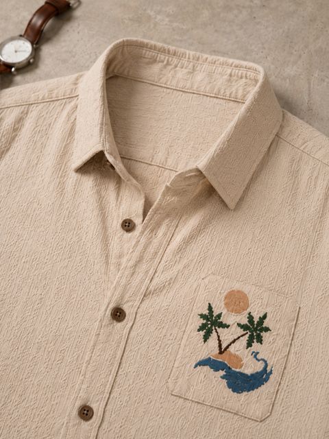 BE UNIQUE MENS Men Regular Fit Printed Spread Collar Casual Shirt - Image 4