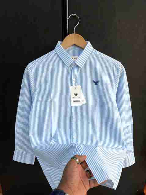 KAJARU Men Regular Fit Striped Spread Collar Casual Shirt - Image 5