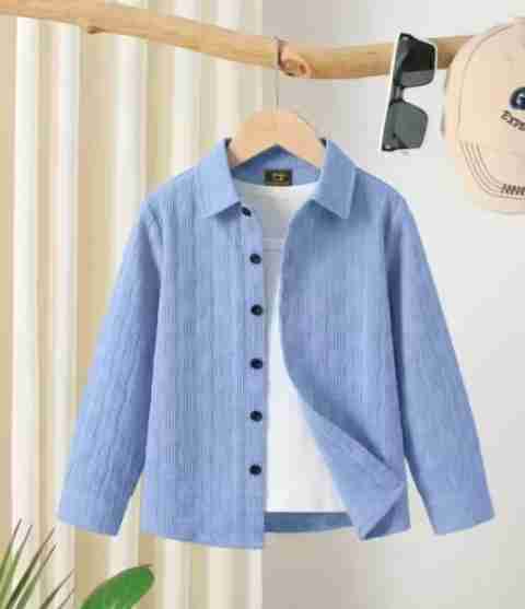 MAKWANASTOREIN Boys Regular Fit Self Design Spread Collar Casual Shirt - Image 5